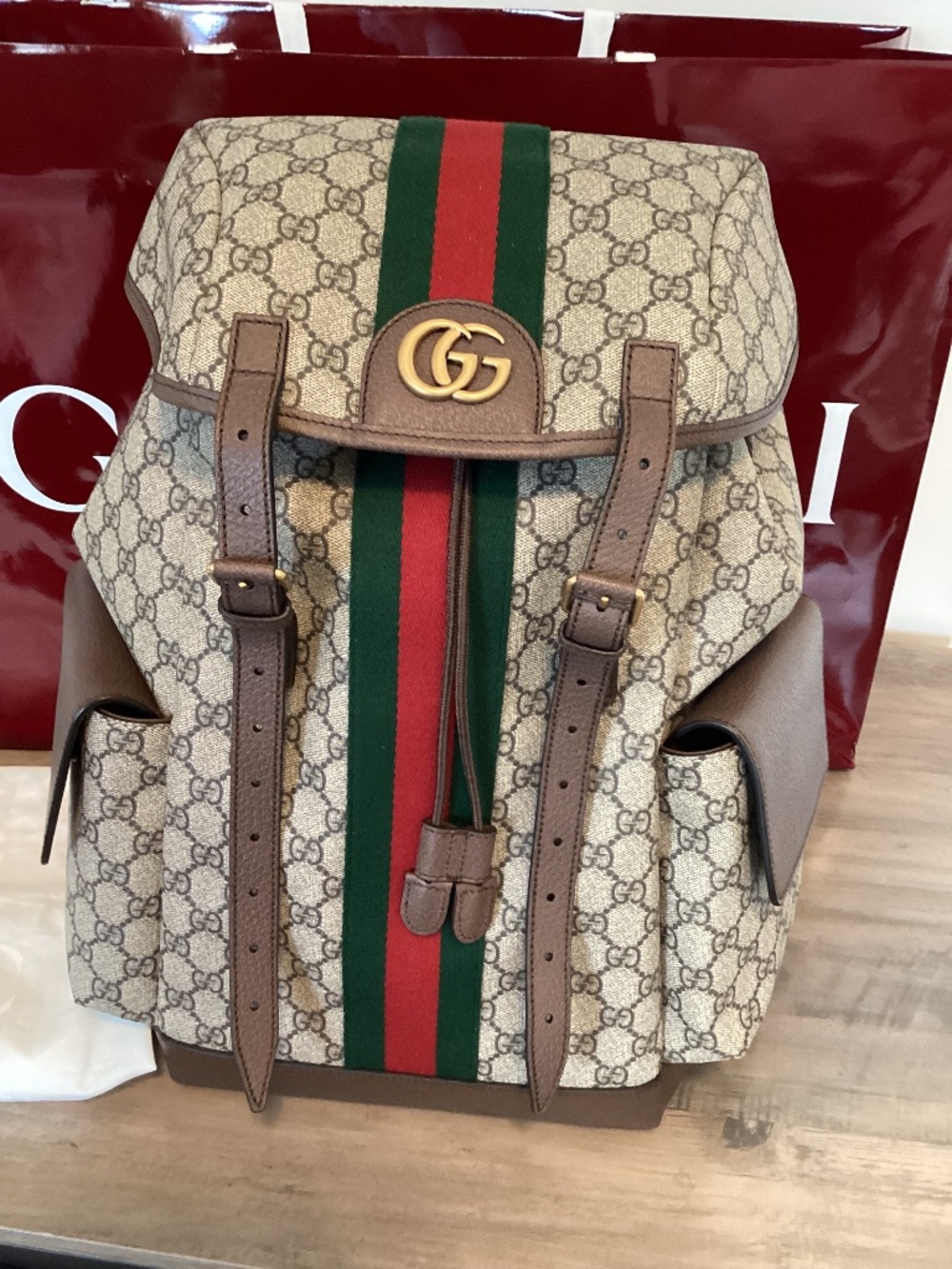Gucci GG Supreme Ophidia Large Backpack